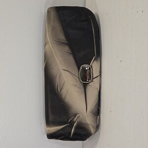 Donna Karan Leather Tie Dye Black & Cream Clutch Bag